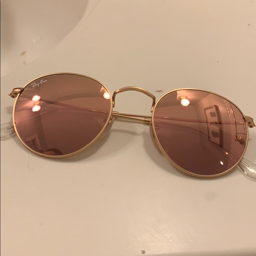 Round Pink/Rose Mirrored Ray-Bans